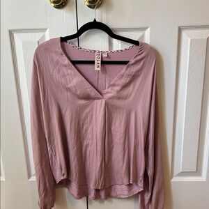 Anthropologie Dusty Pink V-Neck Blouse